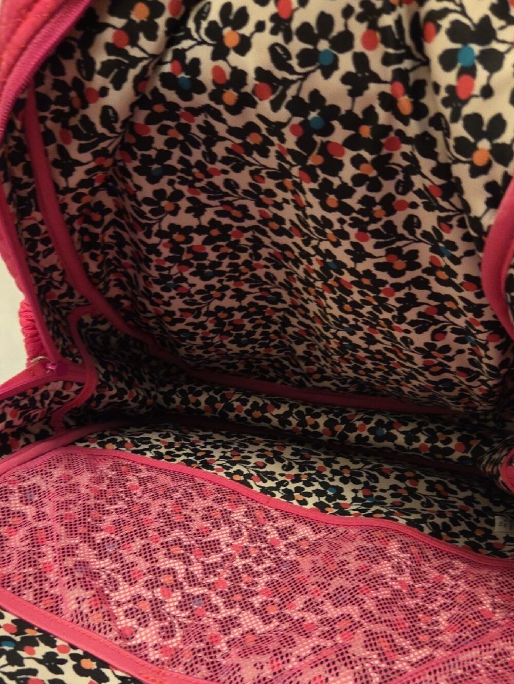Vera Bradley Quilted Hot Pink Backpack - Picture 3 of 6